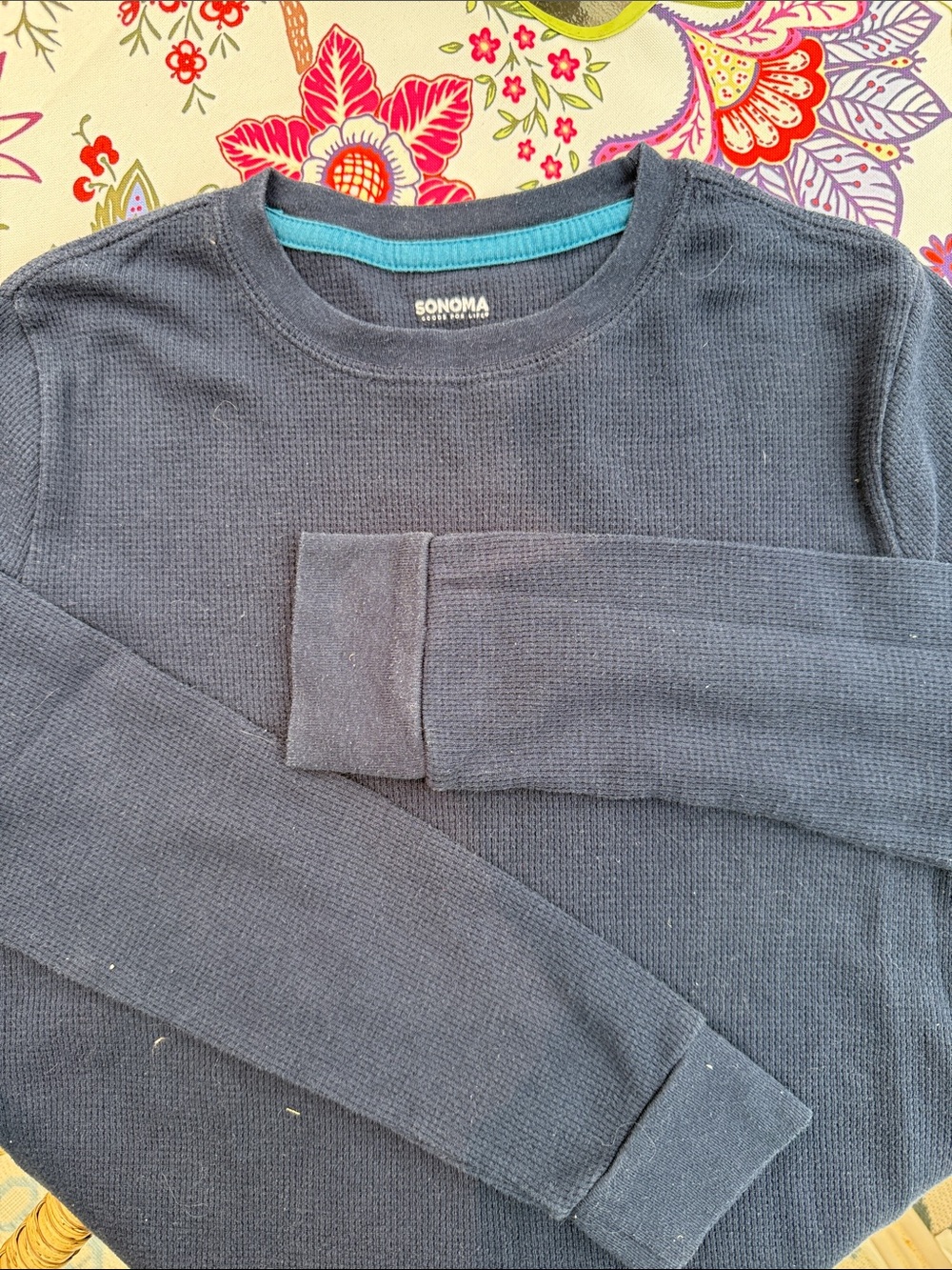 Sonoma navy blue long sleeve waffle thermal tee